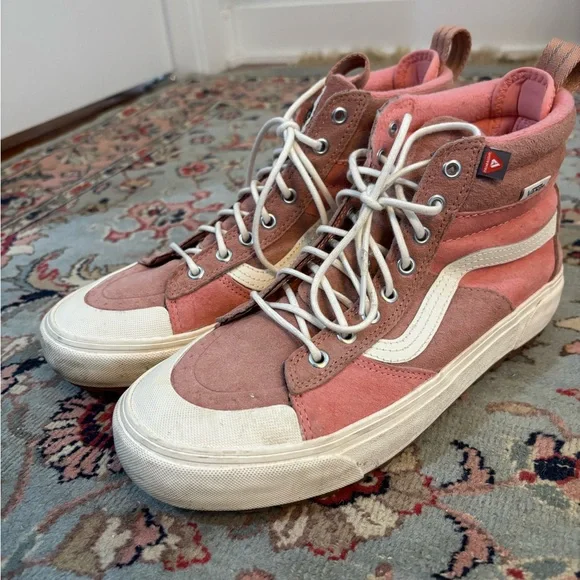 Vans Pink and Cream High-Top Sneakers - Picture 7 of 10
